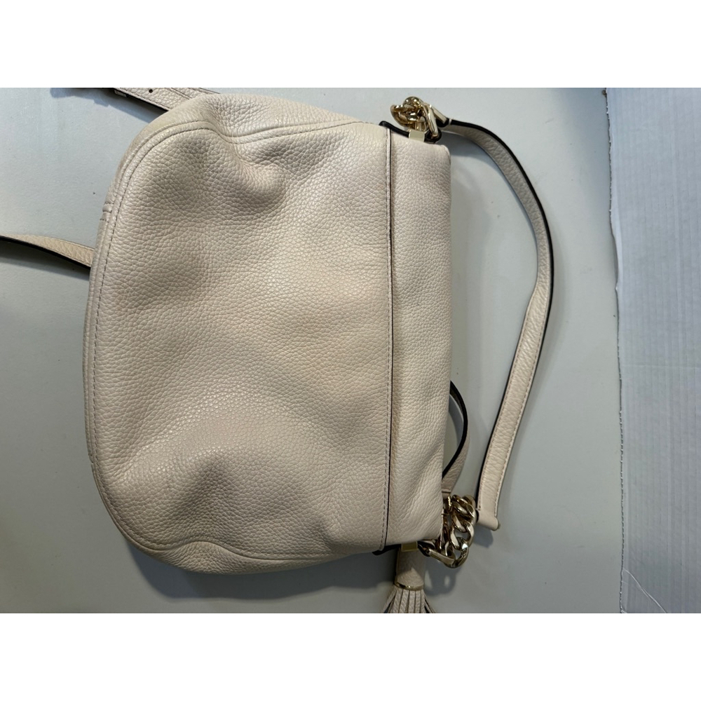 Michael Kors Bedford Medium Tassle Convertible Offwhite Shoulder Leather Bag - Picture 8 of 14